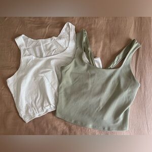ALO Alosoft ribbed chic bra and bubble tank bundle